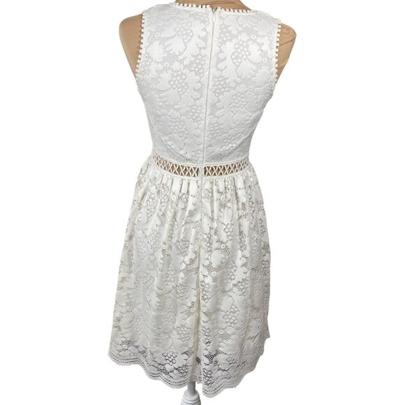 Altar'd State Fit & Flare Dress Cut Out Lace Size S Small Creamy White - Picture 3 of 9